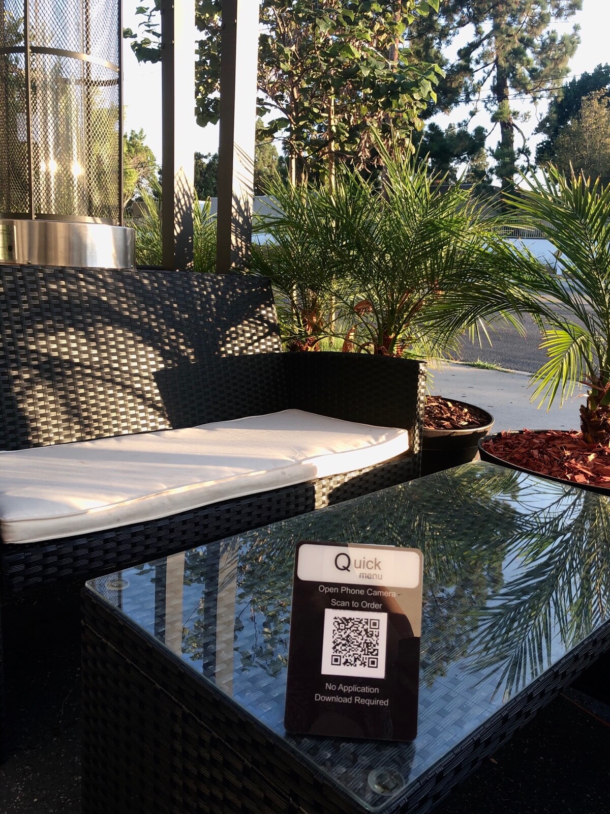 Acrylic Slanted Lean Back QR code holder display stand touch free digital menu