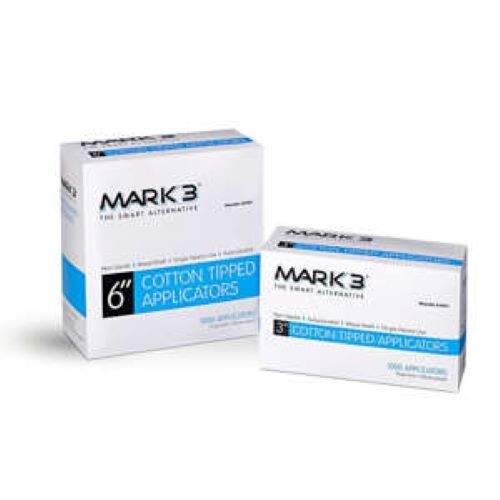 Cotton Tipped Applicators 3" 1000/Box, 6 Boxes, Mark3, 100-2003-6