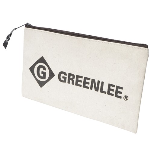 Greenlee 0158-14 12" x 7" Heavy-Duty Canvas Zippered Tool Bag Pouch, Small