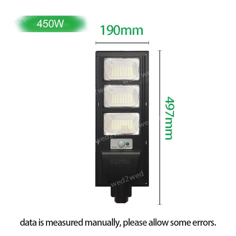 Solar Motion Sensor Street Lamp 450W Outside Security Energy Saving Timer IP65