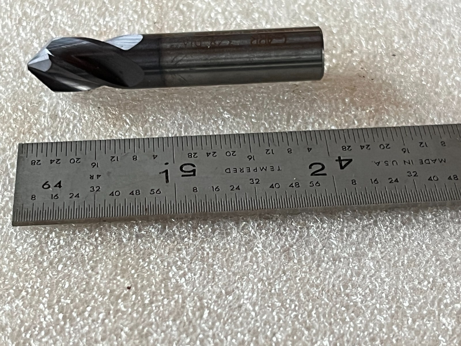 3/8" x 2" OAL 90° Included 4 Flute Solid Carbide Countersink, Garr, New