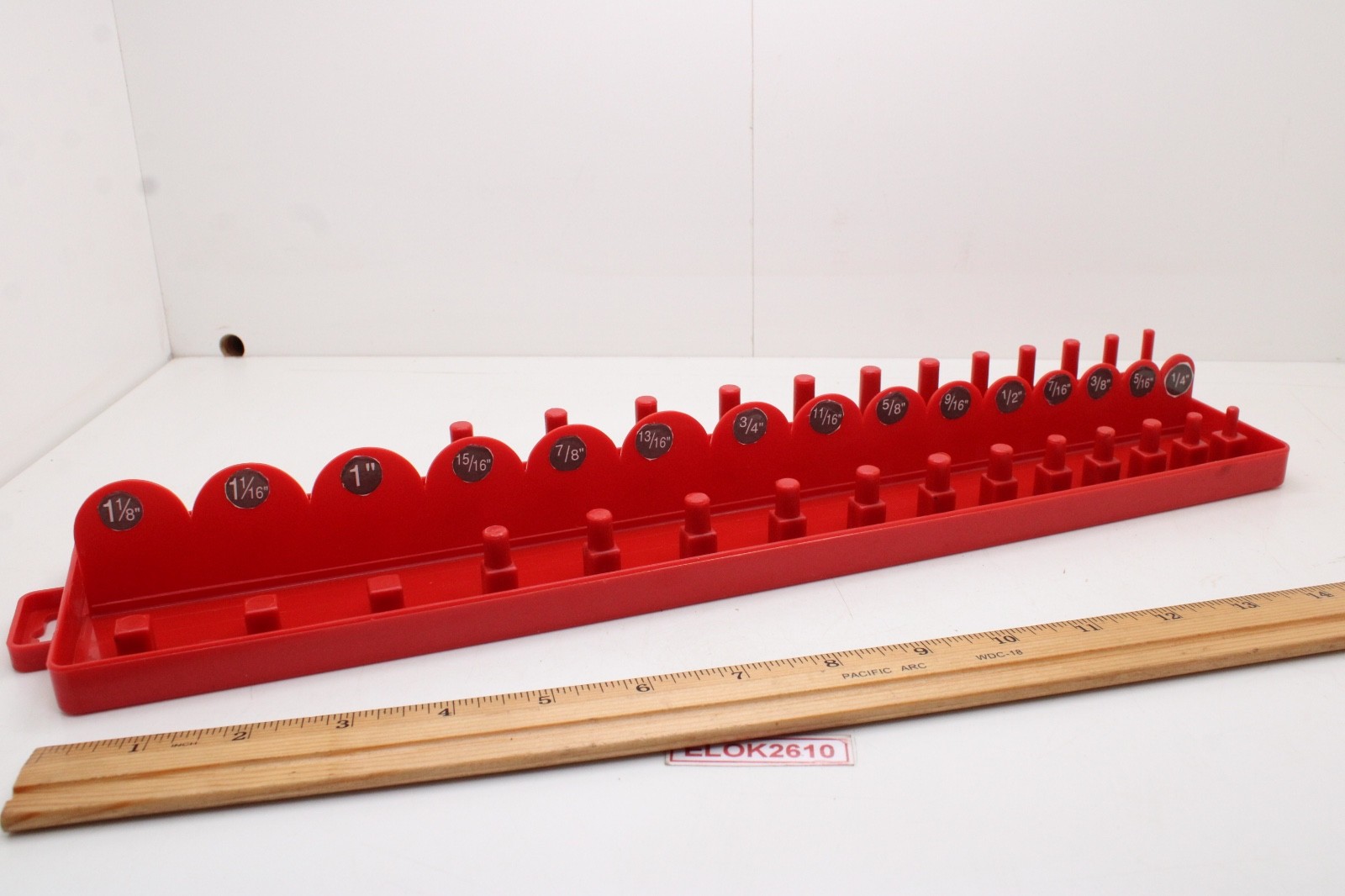 Grip 67219 3/8" Drive SAE 30 Position Standard/Deep Red Socket Tray Organizer