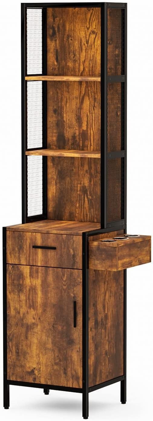 Wall Mount Styling Barber Station w/Storage Cabinet Beauty Spa Salon Furniture