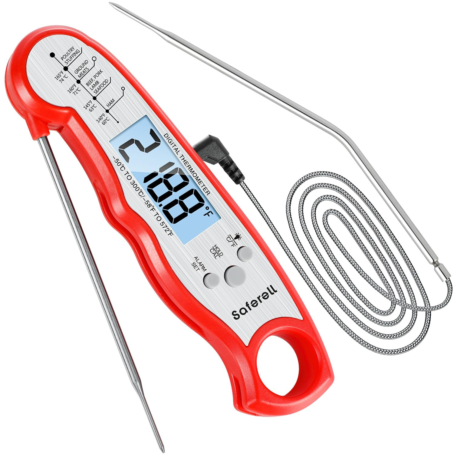 Meat Thermometer Digital, Instant Read Meat Thermometer for Grill and Cooking, W
