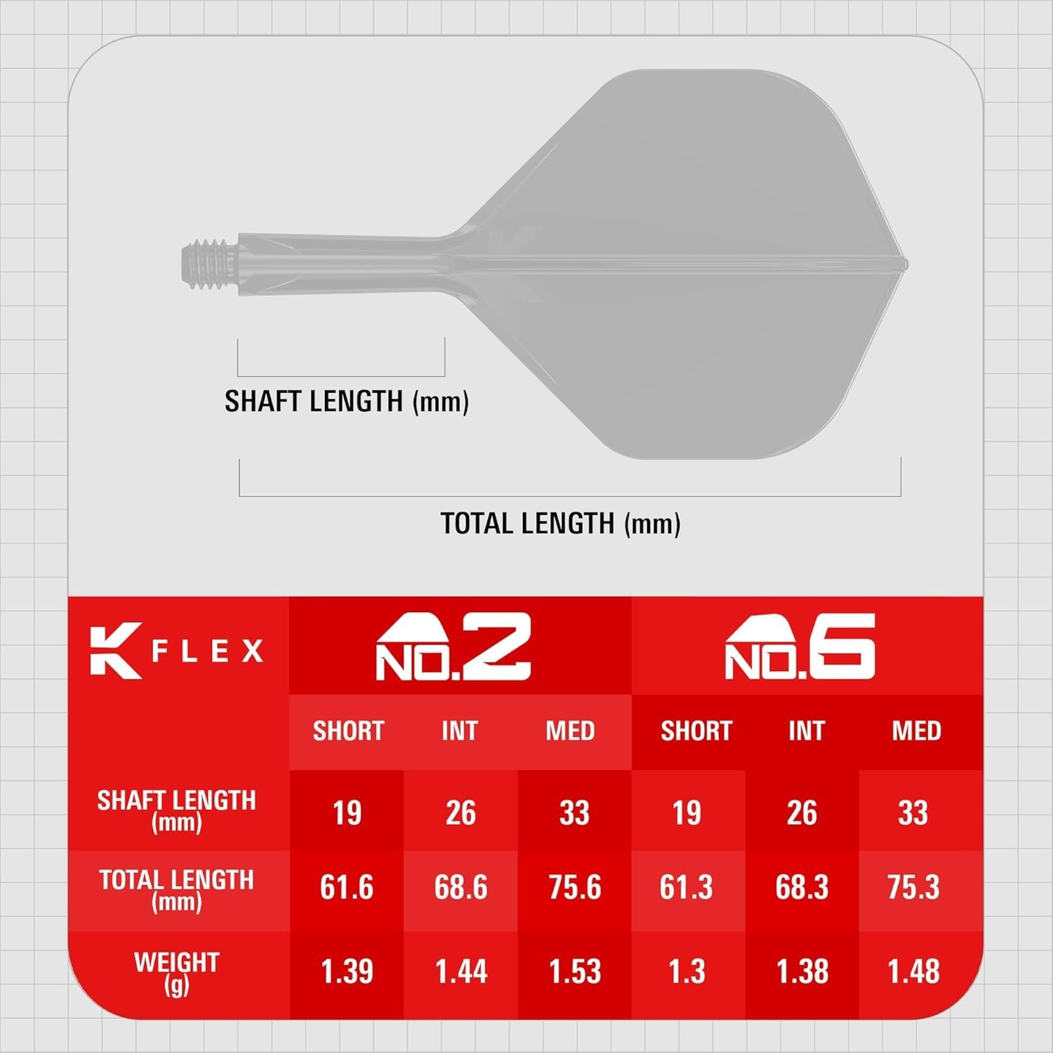 Ultimate Stability – K-Flex Integrated Dart Flights & Shafts, 3 Medium Size