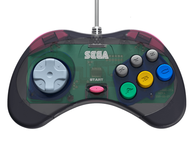 Retro-Bit Official Sega Saturn USB Controller Pad Model 2 USB Port Slate Grey