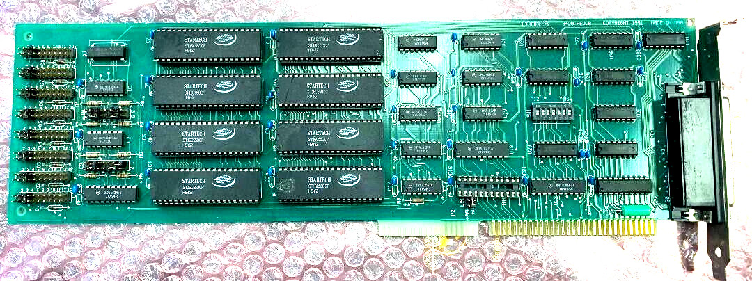 STARTECH MODEL COMM+8 3420 REV B 8-PORT SERIAL RS-232 ISA CARD