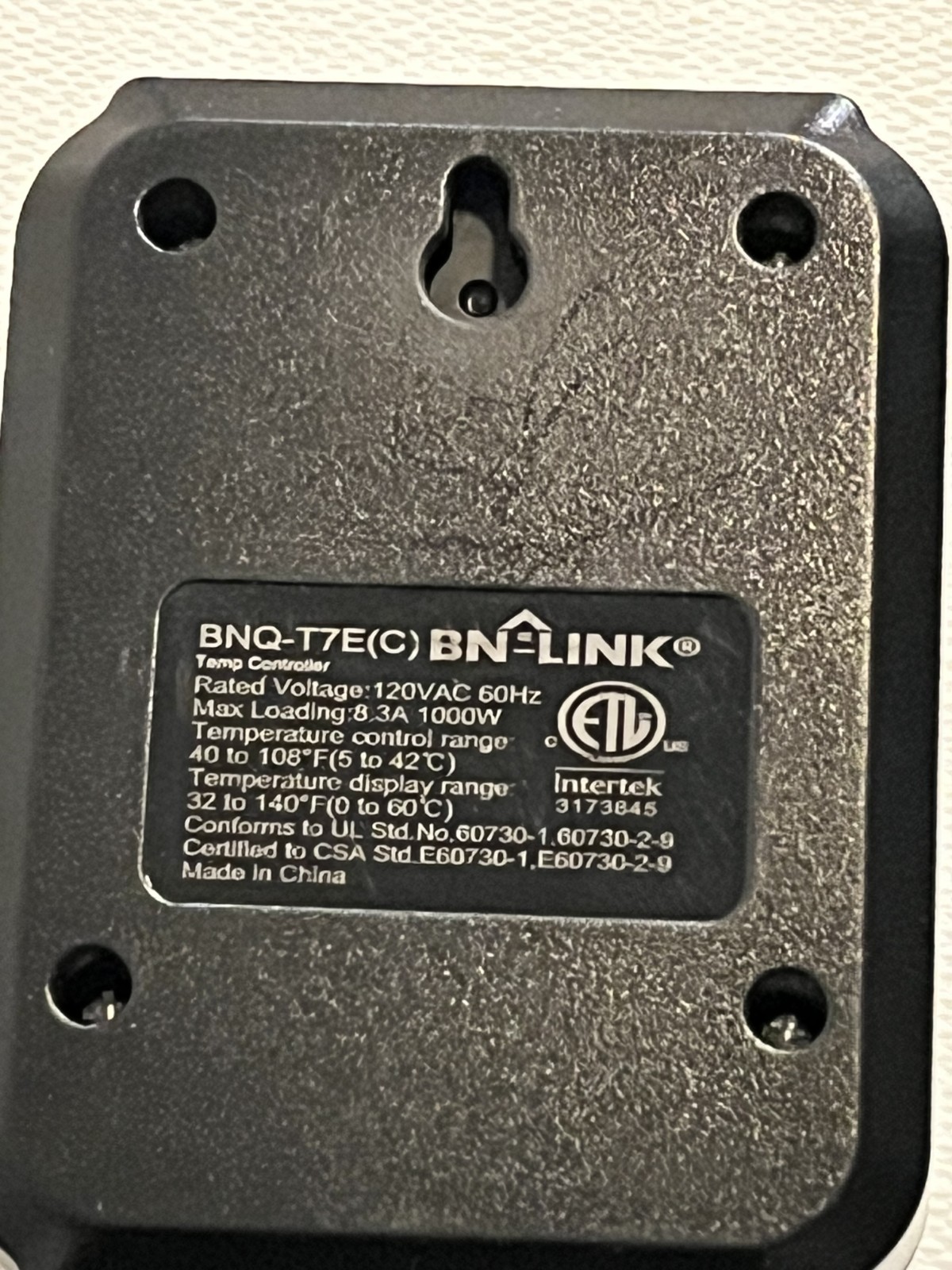 BN-LINK Digital Temperature Controller Thermostat w/ Probe 40-108°F Used Working