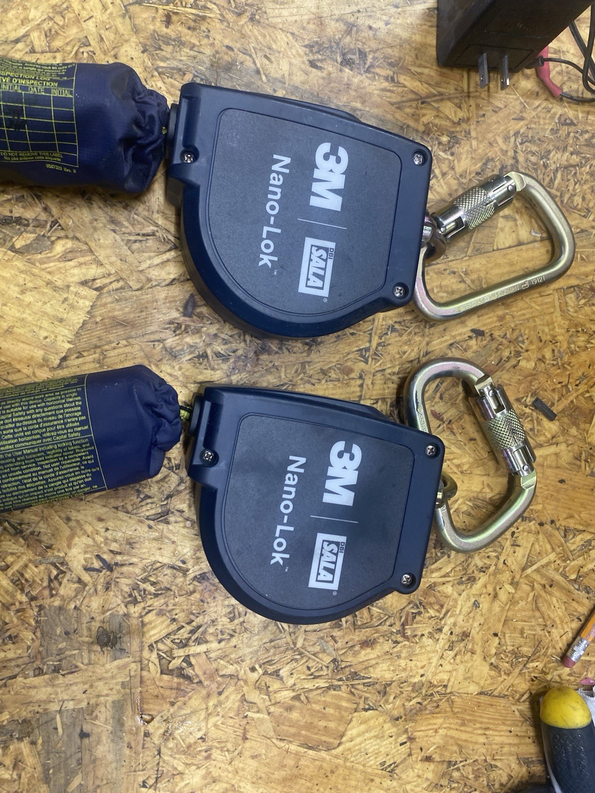 Lot Of 2 3M SALA Nano-Loc Laynard Self-Retracting Harness Steel Snap 11’