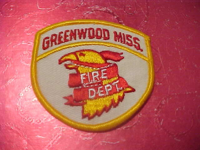 GREENWOOD MISSISSIPPI FIRE DEPARTMENT PATCH SHOULDER SIZE UNUSED 3 X 3 INCH