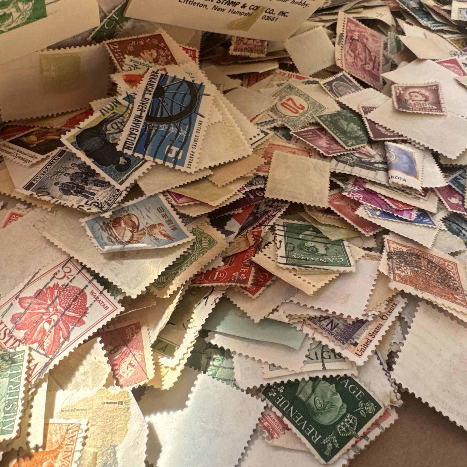 Stamp Collection Lot US World Postage Mixed Countries Used Acceptable Condition