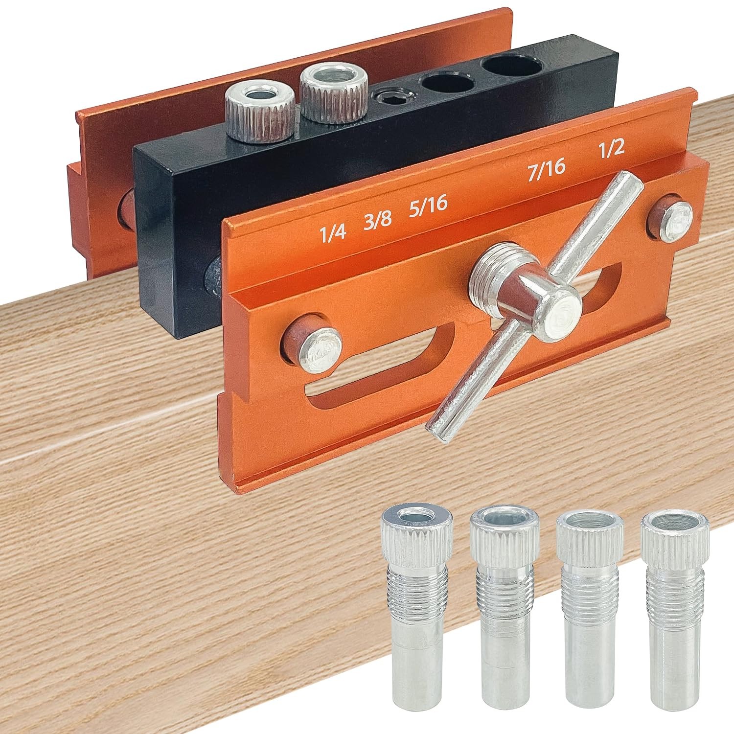 Gold Self Centering Doweling Jig Kit, Wood Doweling Hole Drill Guide Tool Wit...