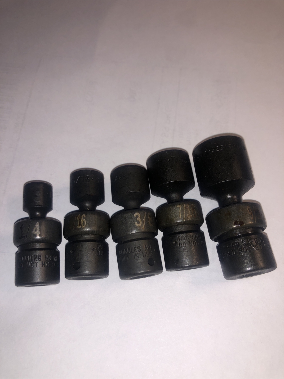 SK 5pc 1/4" Dr 6pt SAE Swivel Impact Socket Set 1/4,5/16,3/8,7/16,9/16 Free Ship