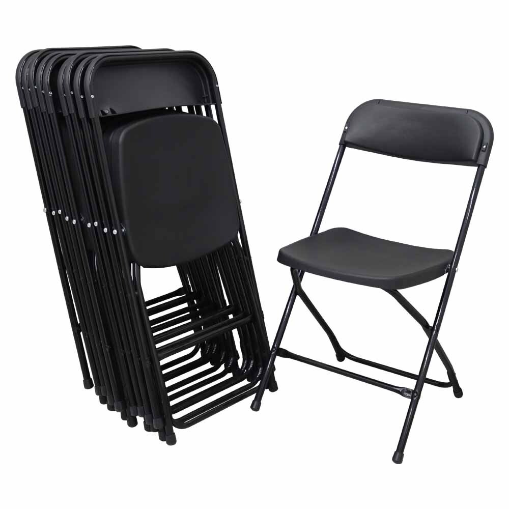 Folding Chairs (10 Pack) 264Lbs Loading Durable Black Chairs for Indoor&Outdoor