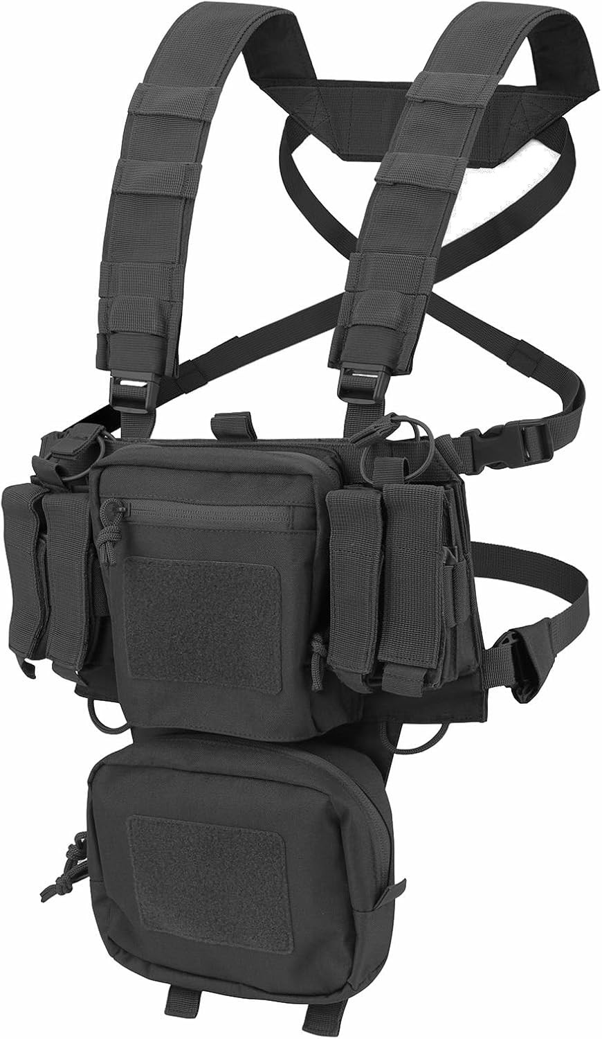 Tactical Chest Rig with Mag Pouches Lightweight Universal MOLLE Tactical Vest fo