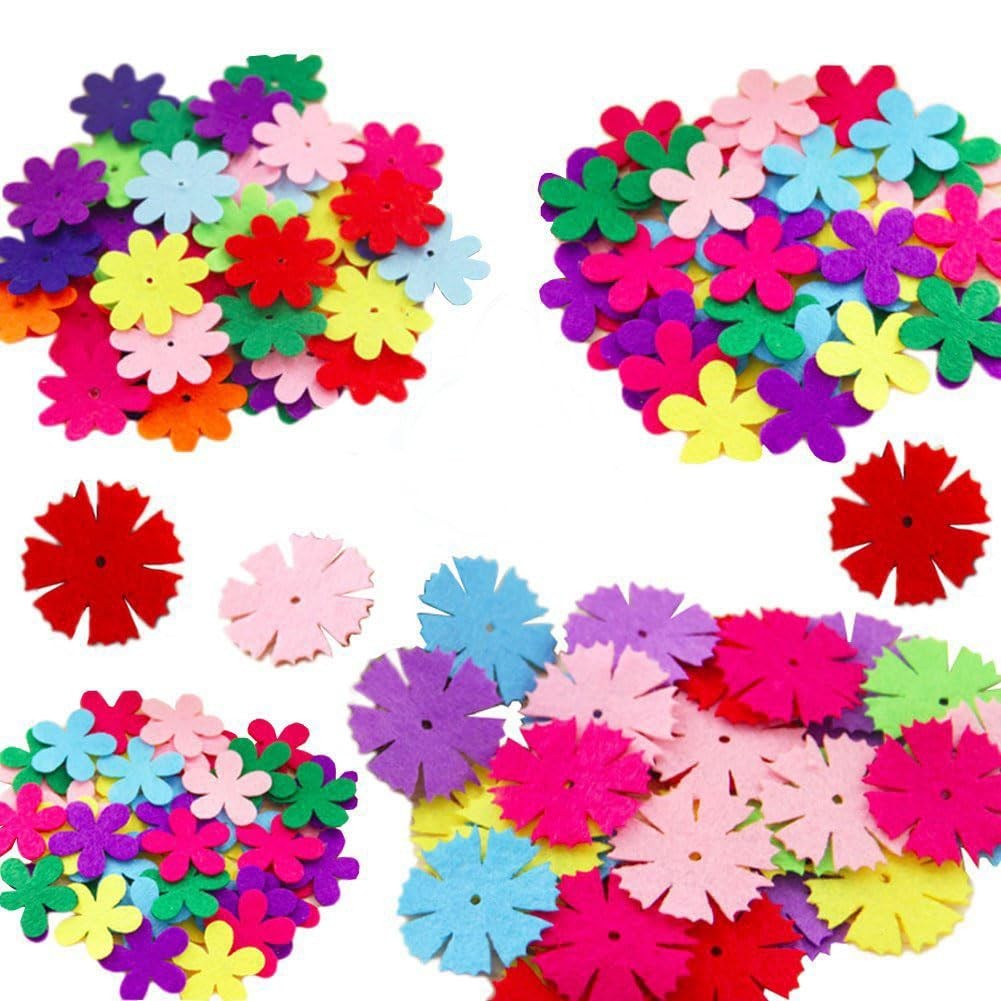 Craft Felt Flowers 160 PCS 3 Styles in Assorted Colors for DIY Projects