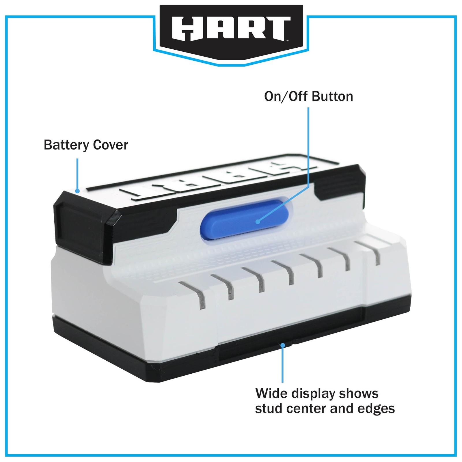HART Advanced 7-Sensor 1.5'' Max Deep Scan LED Battery Powered Stud Finder