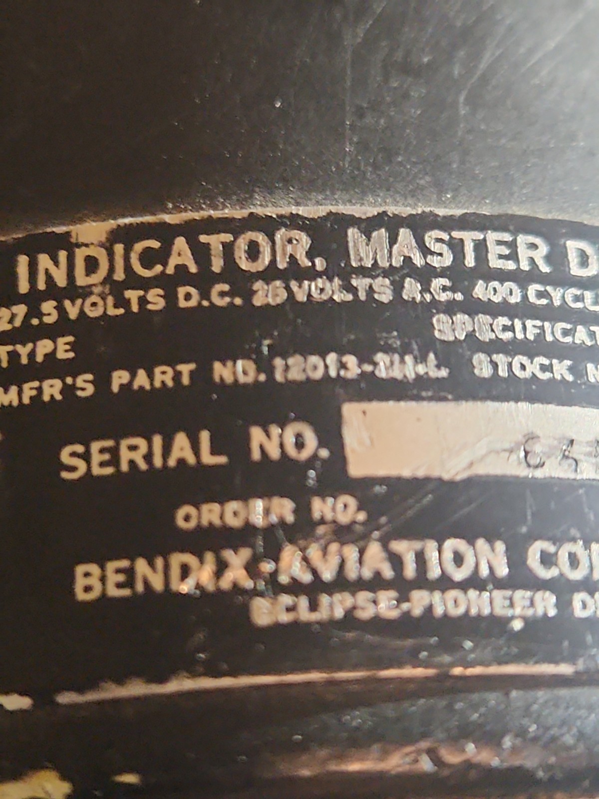 Vintage Bendix Eclipse-Pioneer Master Direction Indicator Part 12013-2H-L