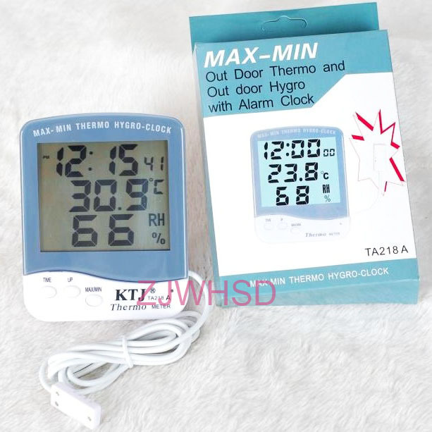 Digital Thermometer Hygrometer Calendar Clock Monitor & Probe for Incubator Hive