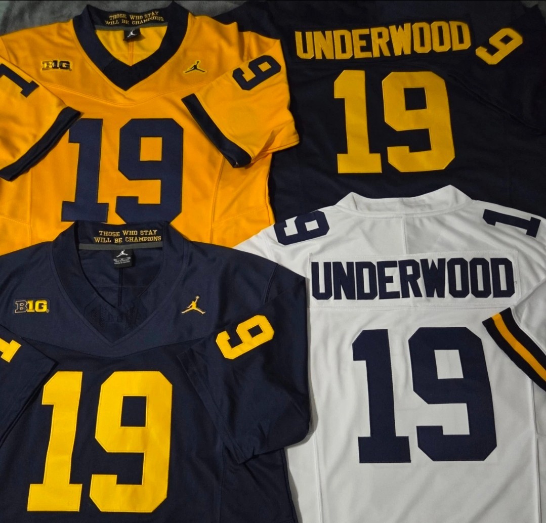 Fast Free Shipping!! Bryce Underwood Michigan Wolverines Stitched Jersey 19