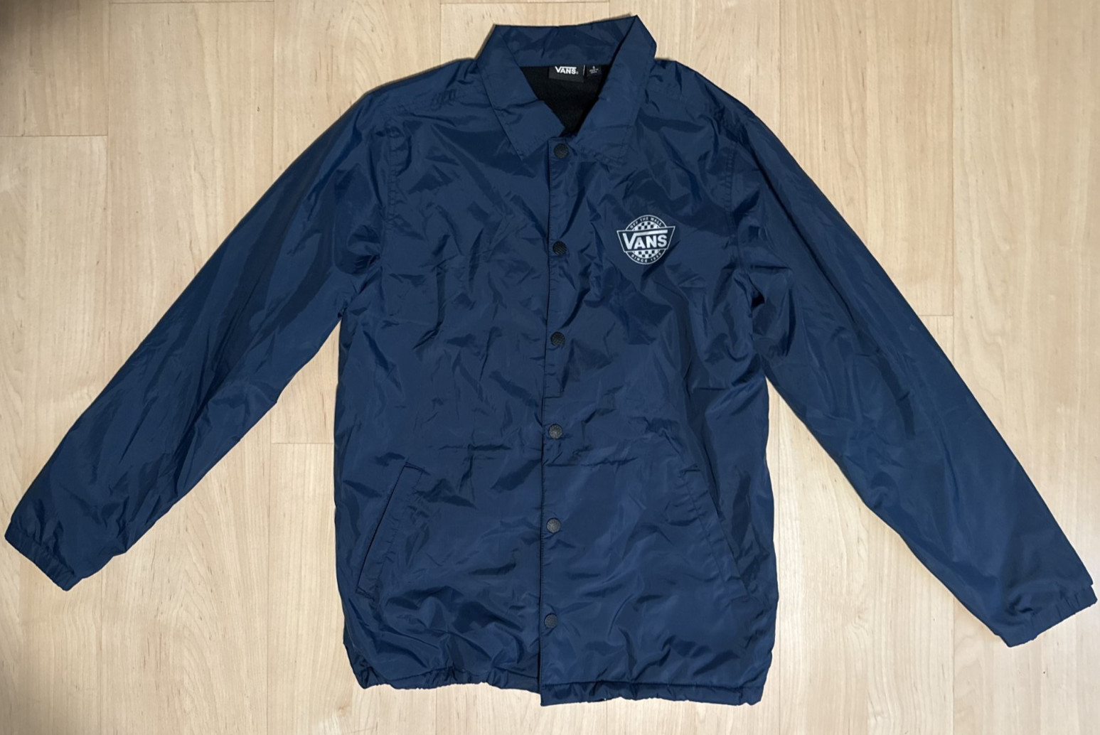 Vans Off The Wall Button Rain/Windbreaker Shell Jacket Navy Men’s Size Small