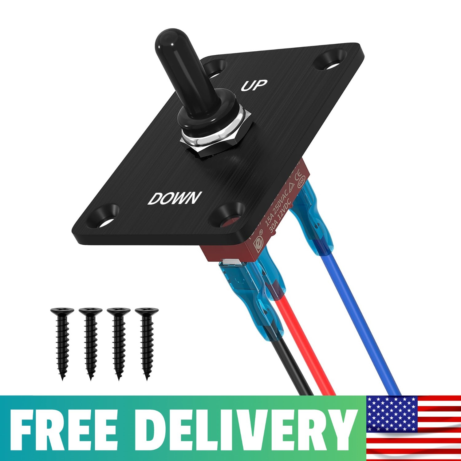 Momentary Toggle Switch 12V 30A, 3 Pin SPDT -Off- Waterproof Toggle Switch With