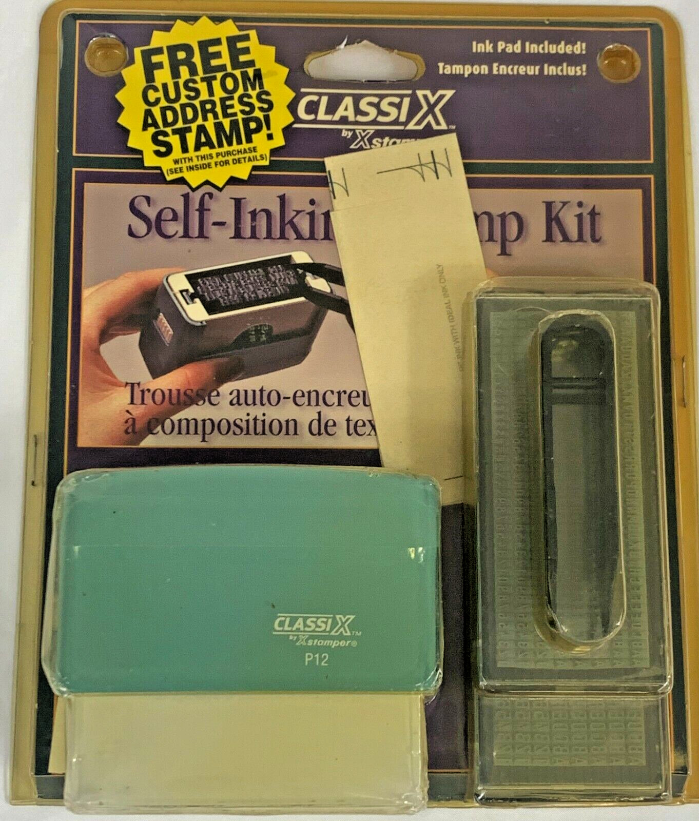 Vintage Self Inking Stamp Kit P12 Made in USA Self Inking New Old Stock