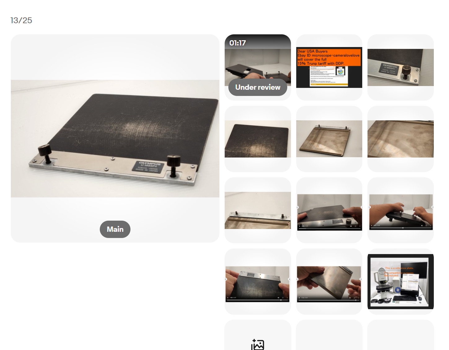 Olympus Microscope U-MSSP4 Solid Specimen Stage Plate for U-SIC4R/4R2  35205