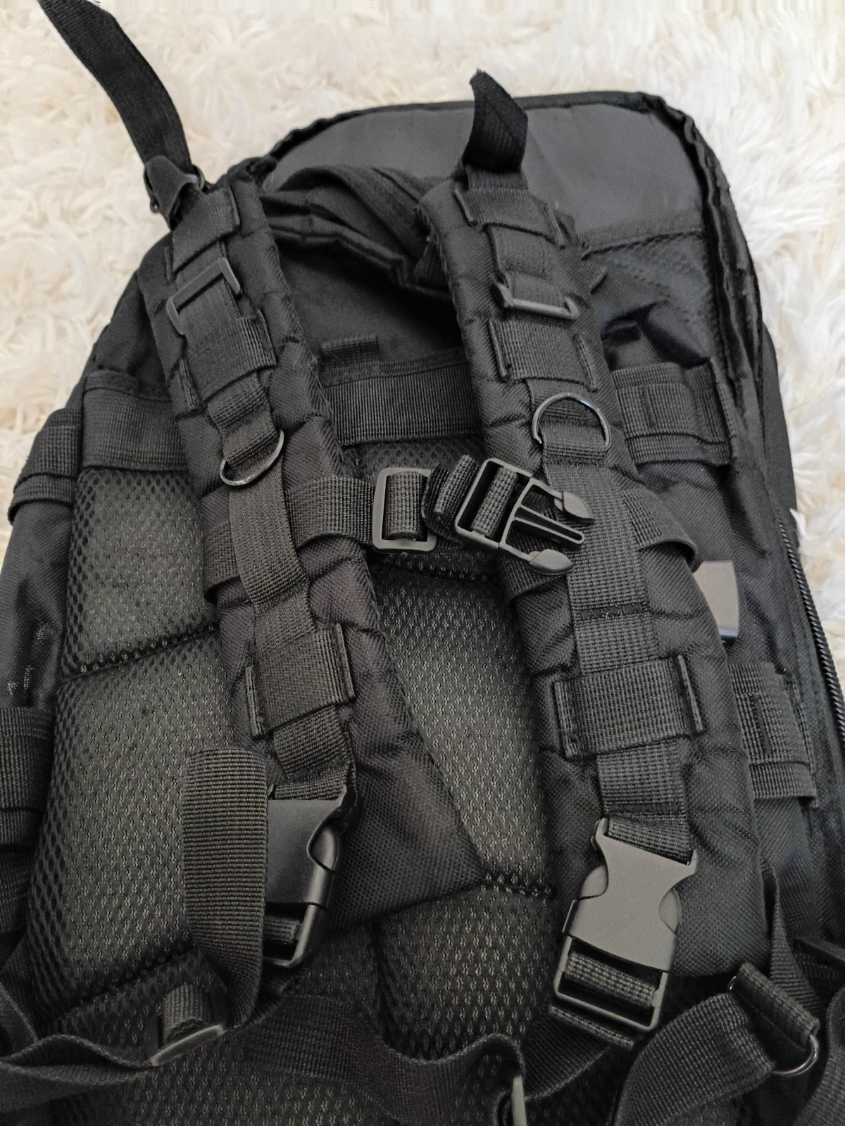 Black Canvas Tactical Backpack Medium Size