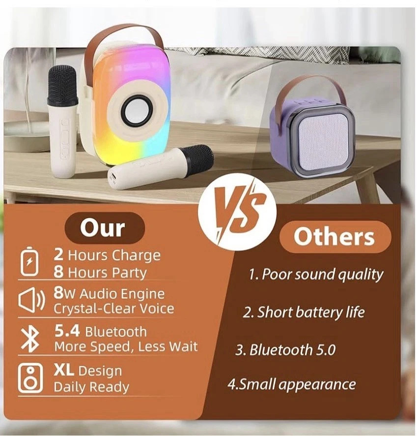 childrens Mini Karaoke Bluetooth Enabled,compatible With All Mobile Phones