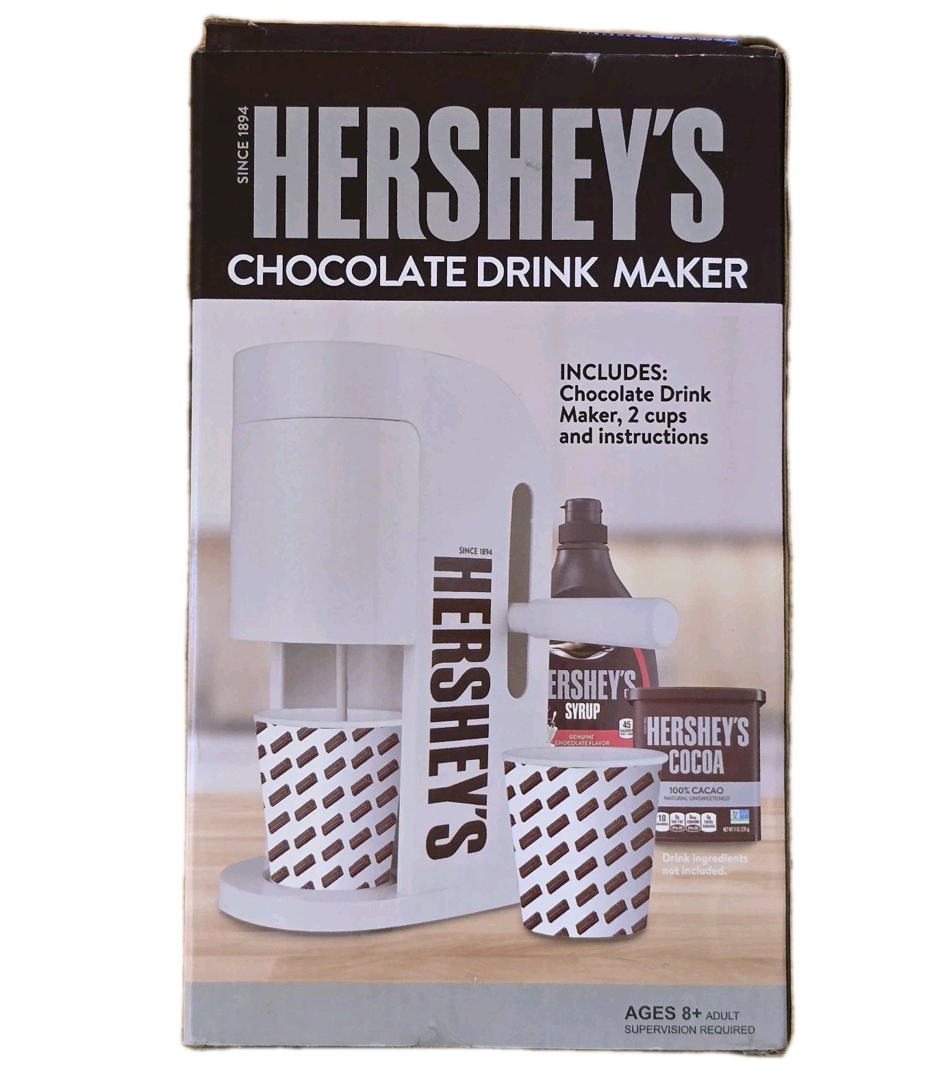 Hershey's Chocolate Drink Maker Includes Machine & 2 Paper Cups New/Sealed