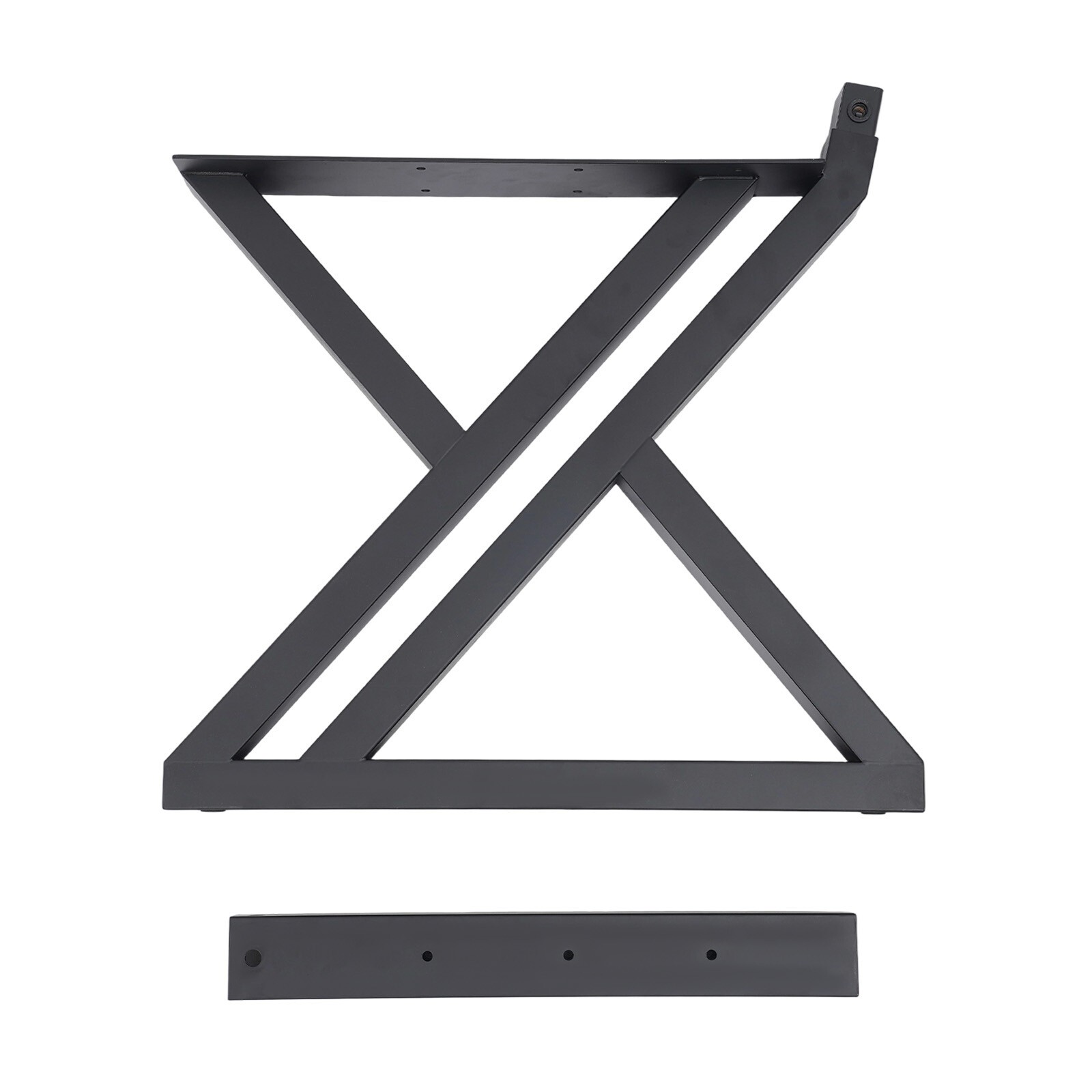 2PCS Bench Legs Z-Shaped Bench Legs with Backrest Bracket Bench Legs Black