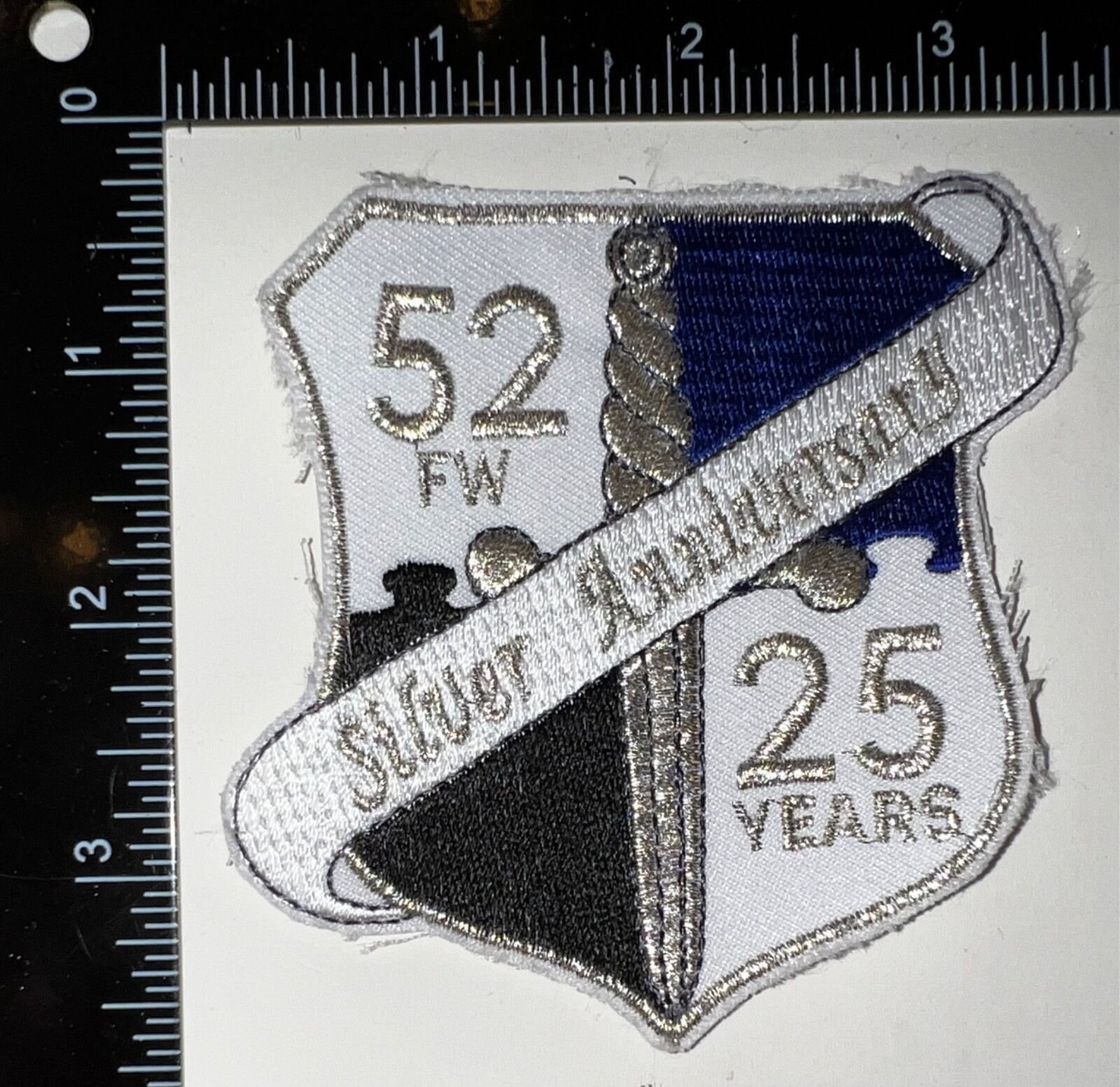 USAF US Air Force 52nd Fighter Wing Silver Anniversary 25 Years Patch
