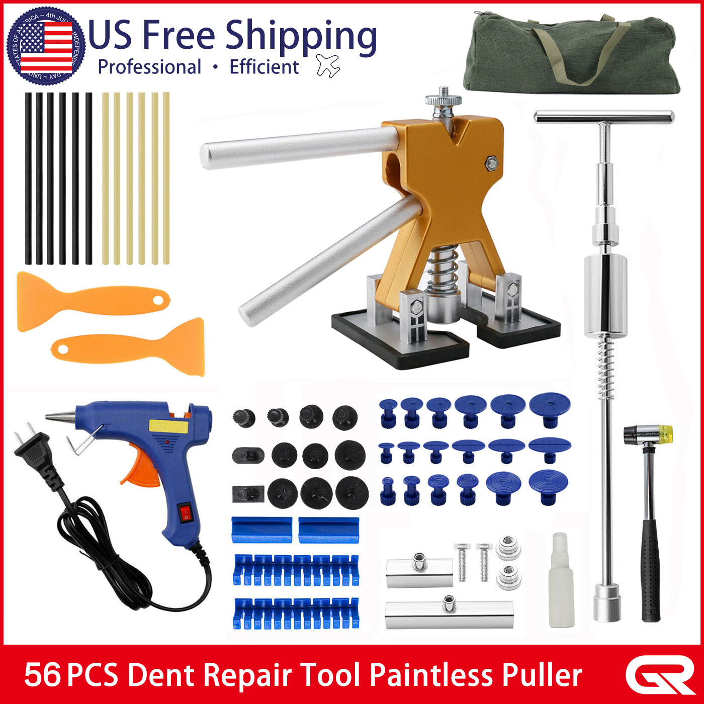 56 Pcs Paintless Dent Repair Tools Damage Remover Car Body Dent Removal US
