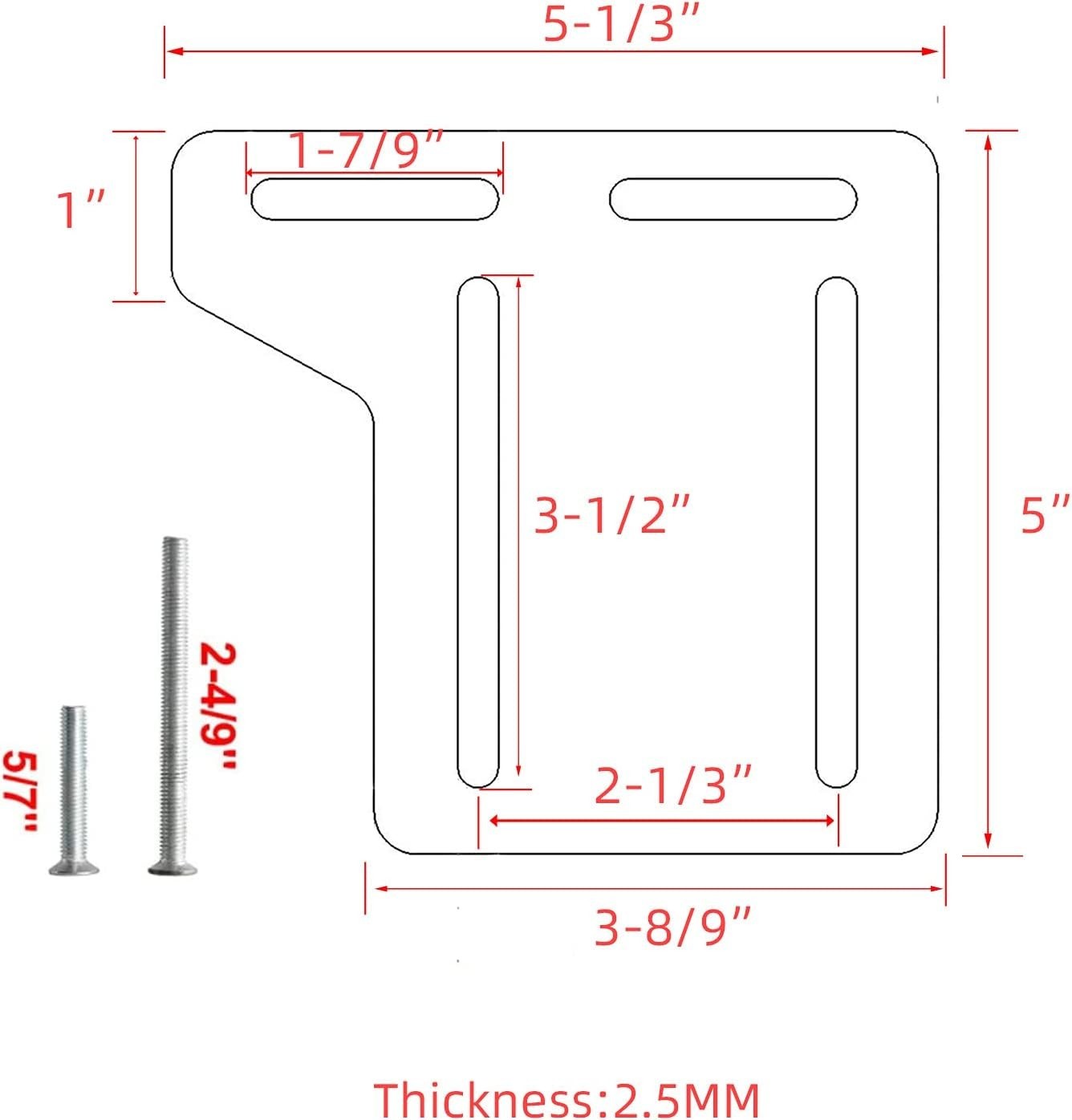 2 PCS Bed Frame Adapter for Headboard Queen Modification Plate Brackets Adapter/