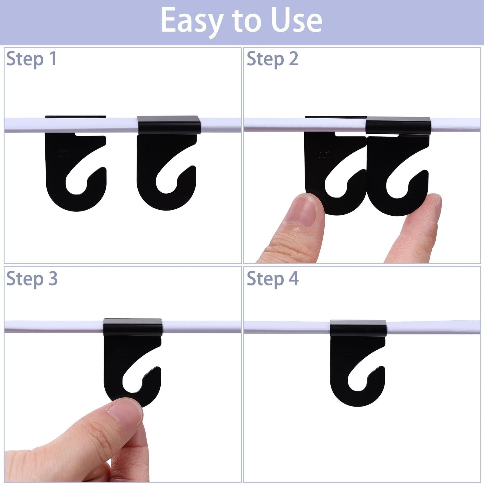 40 Drop Ceiling Hooks for Classrooms & Offices, Black Heavy Duty Ceiling Hook...