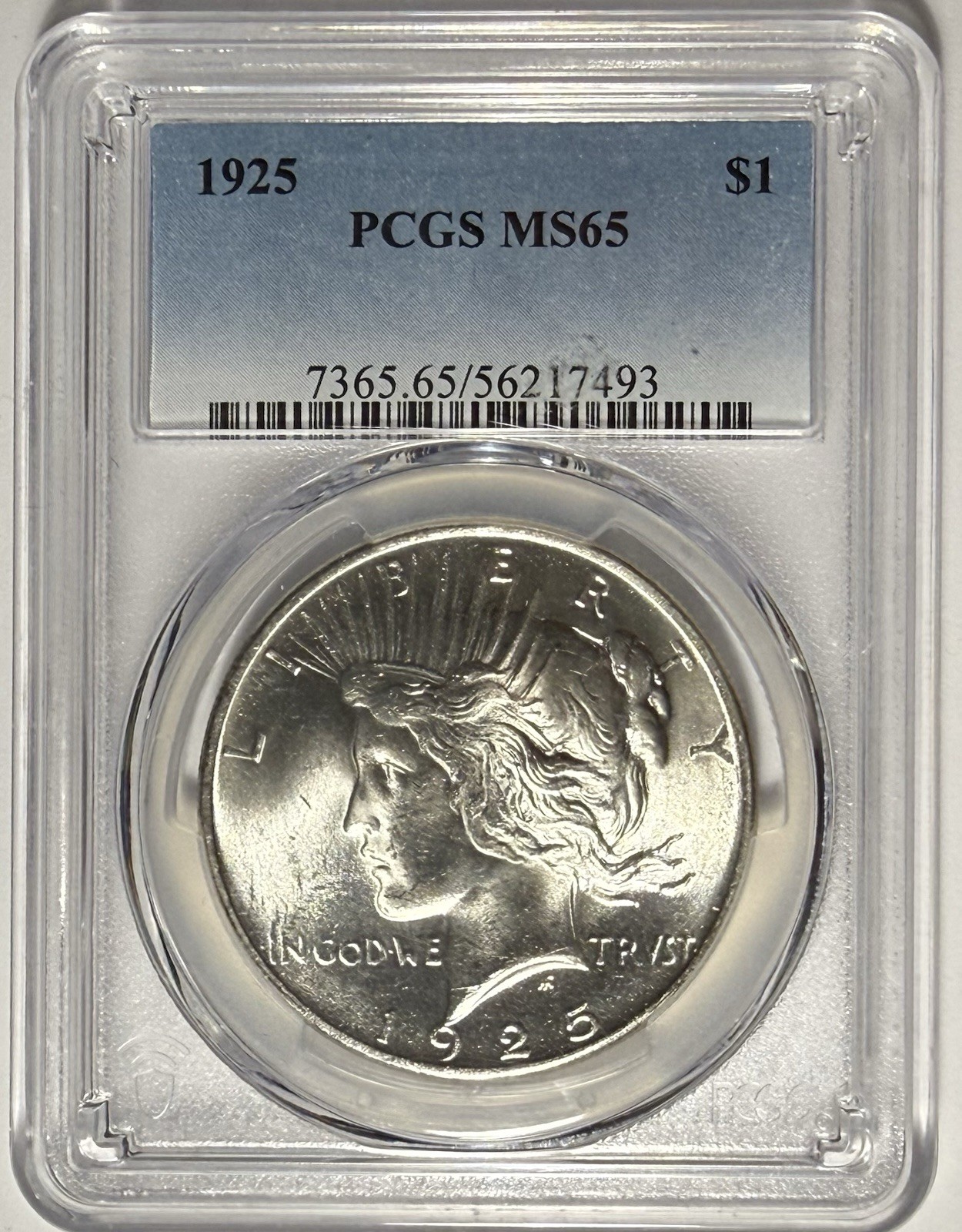 1925 Peace Dollar $1 PCGS MS65 ‼️BLAST WHITE GEM WITH LUSTER‼️