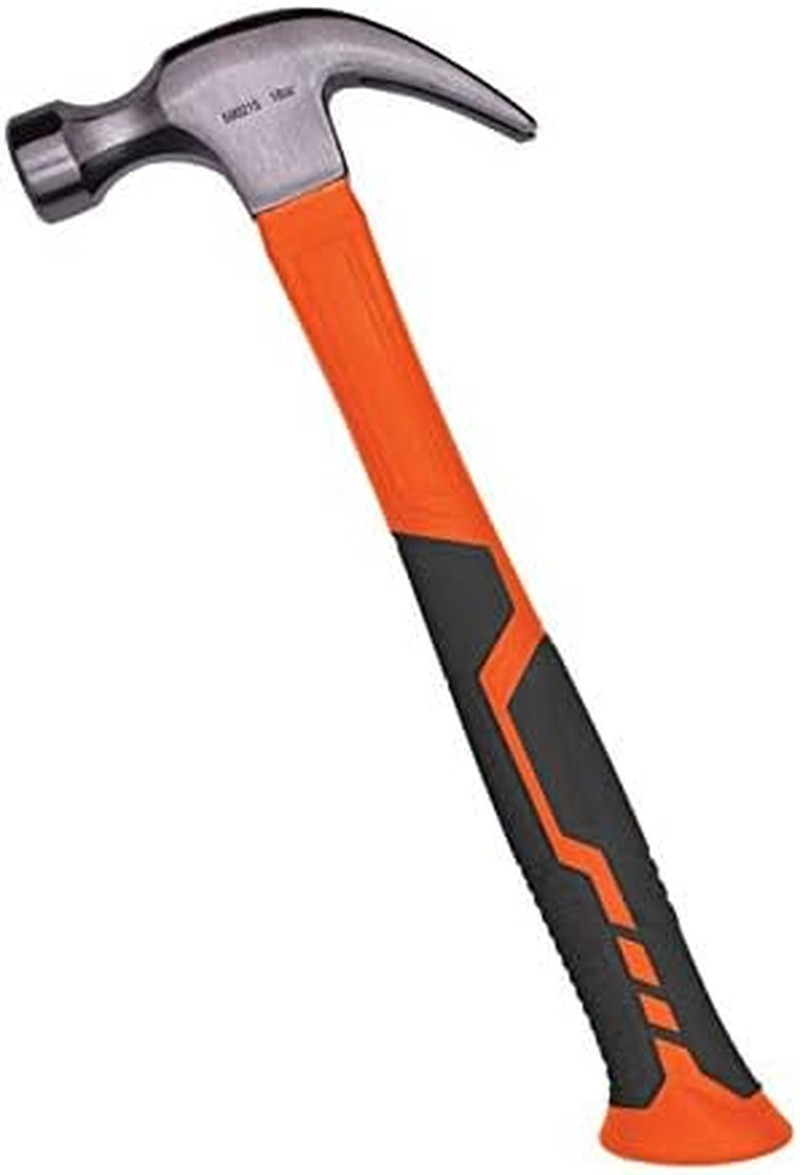 Edward Tools 16 Oz Claw Hammer with Fiberglass Handle - All Purpose Hammer with