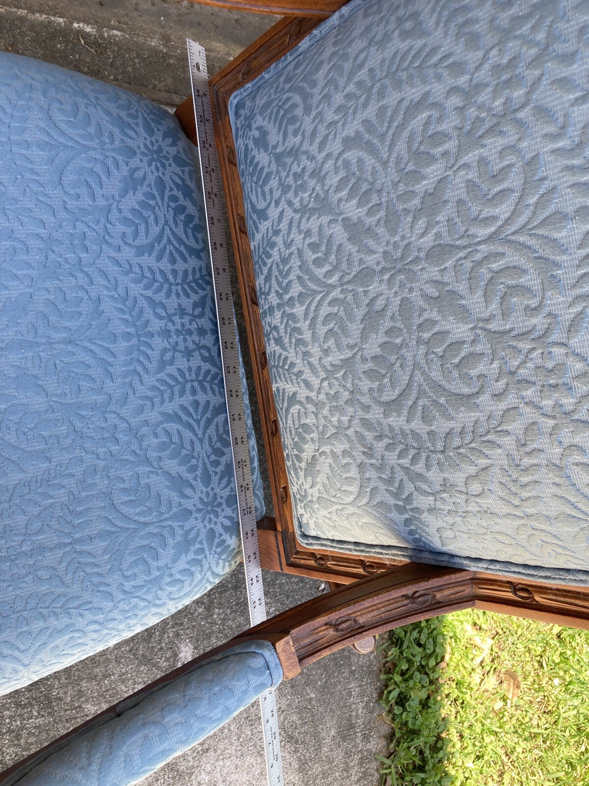 1 Louis XVI Blue Upholstery Arm Chairs. Nice.
