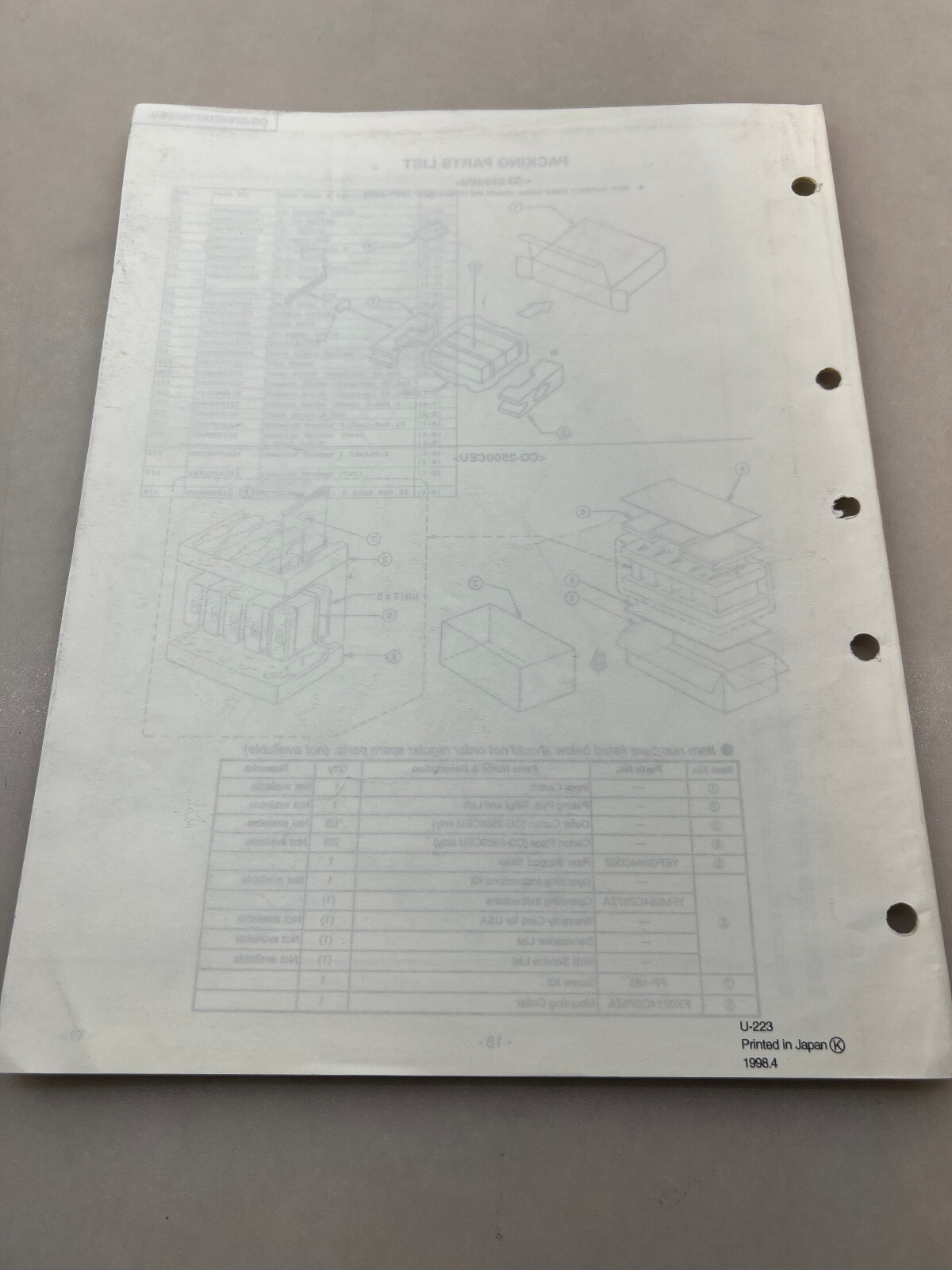 Panasonic CQ-2650EU 2500CEU Original Service Manual Free Shipping