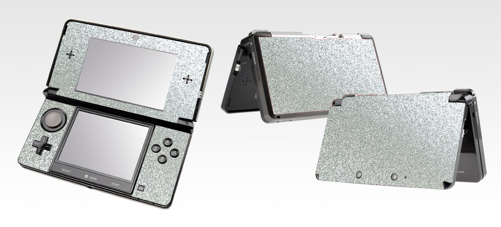 Shining Silver Bling Glitter Skin Sticker Protector for Nintendo 3DS