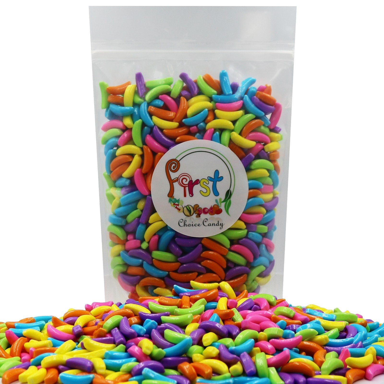 ASSORTED RAINBOW SILLY BANANA HEADS HARD CANDY