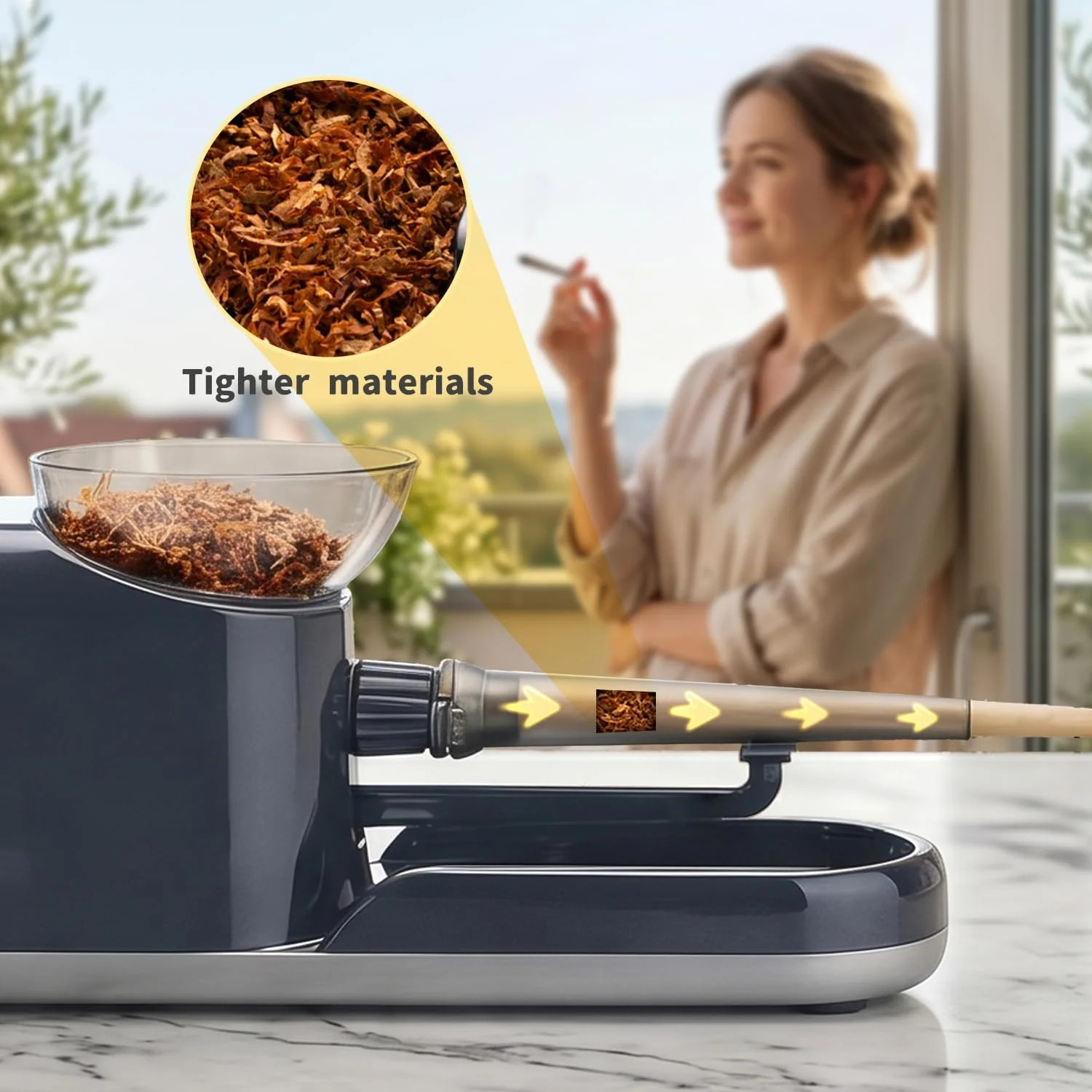 Efficient Electric Cigarette Rolling Machine Automatic DIY Tobacco Roller, Porta