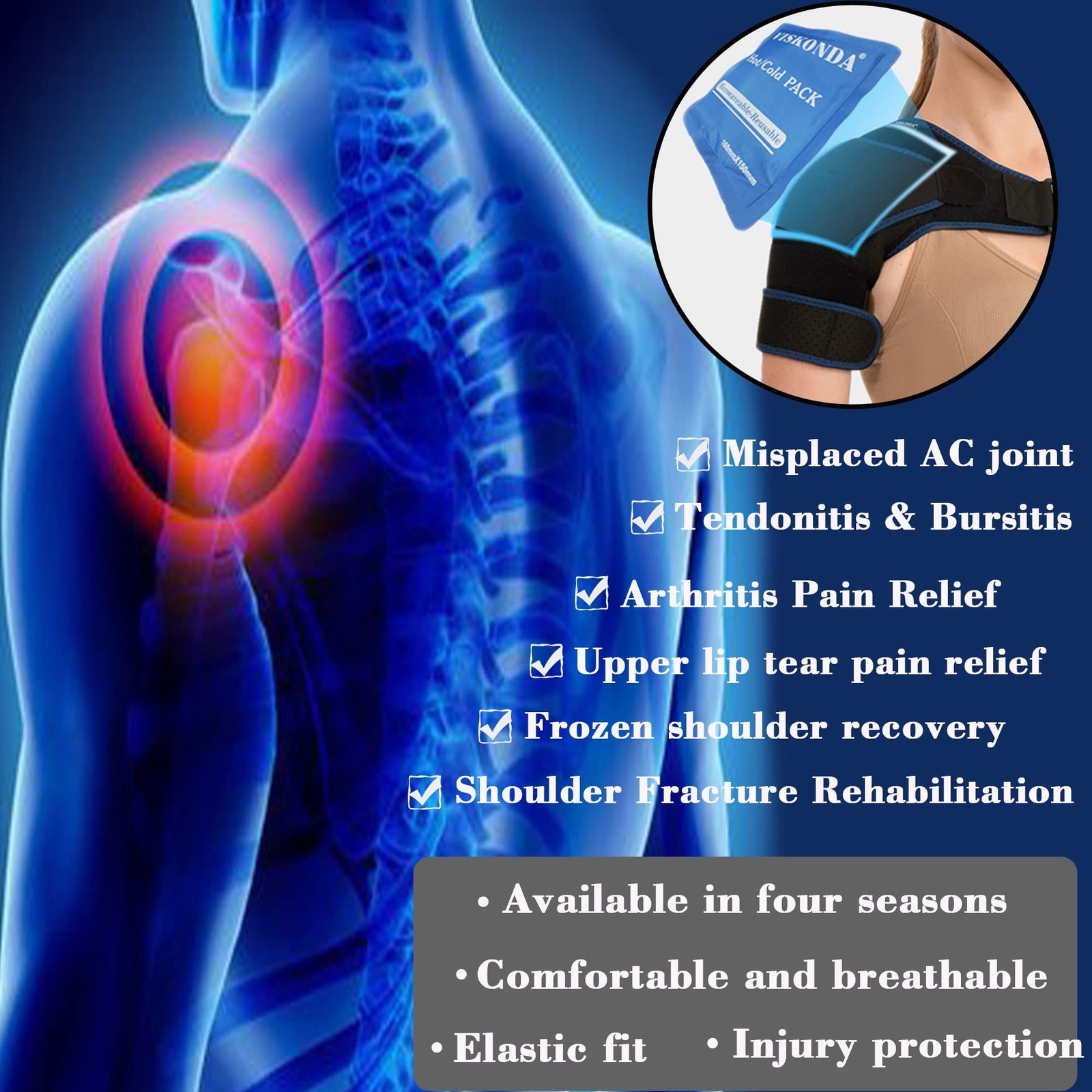 VISKONDA Shoulder Brace Sling Immobilizer and Compression Sleeve,Rotator Cuff...