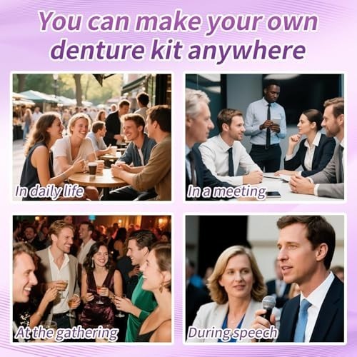 DIY Denture Kit - Complete Upper & Lower False Teeth for At-Home Smile Makeover