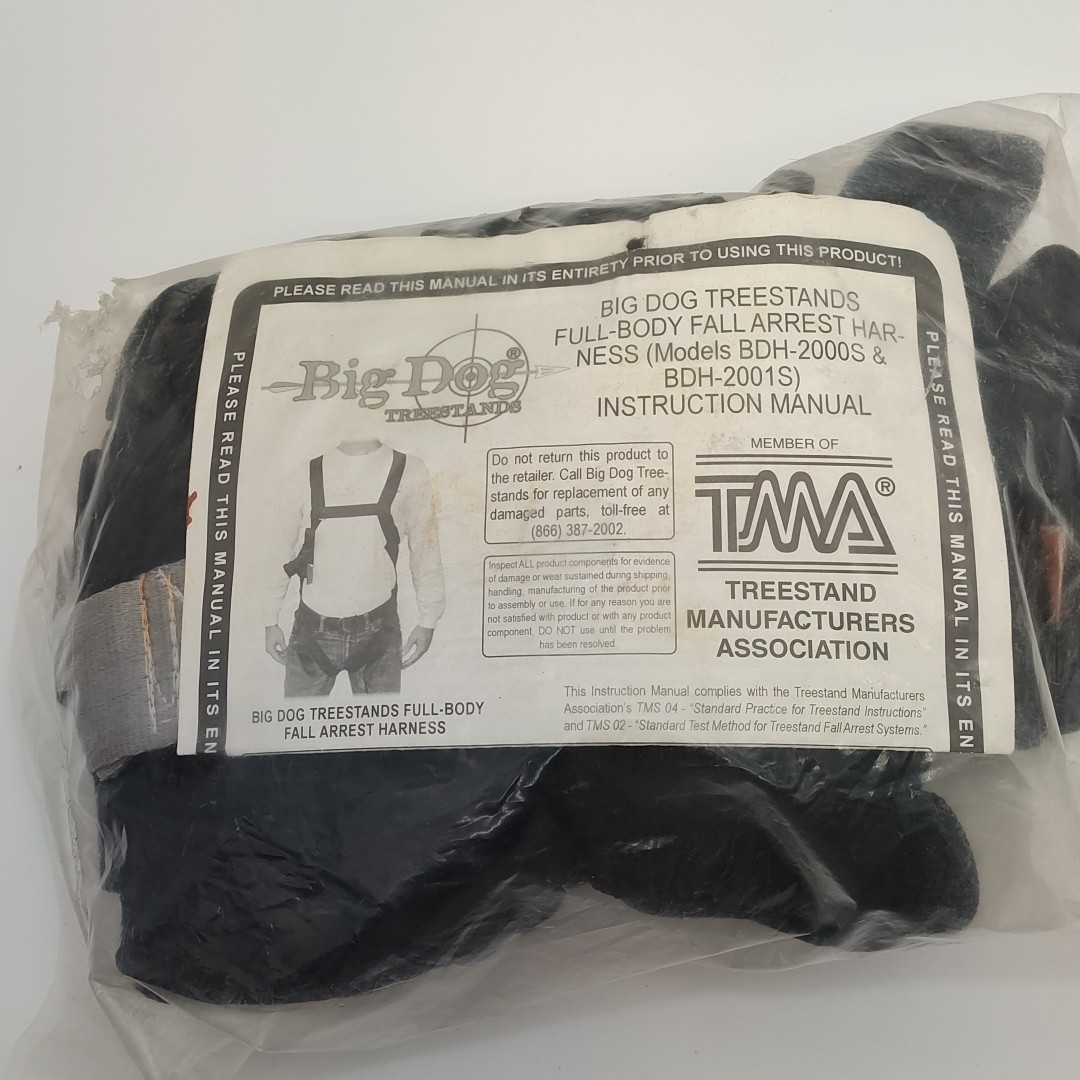 Big Dog Treestands Full-Body Fall Arrest Harness (BDH -2000S & 2001S) 300 Lb New