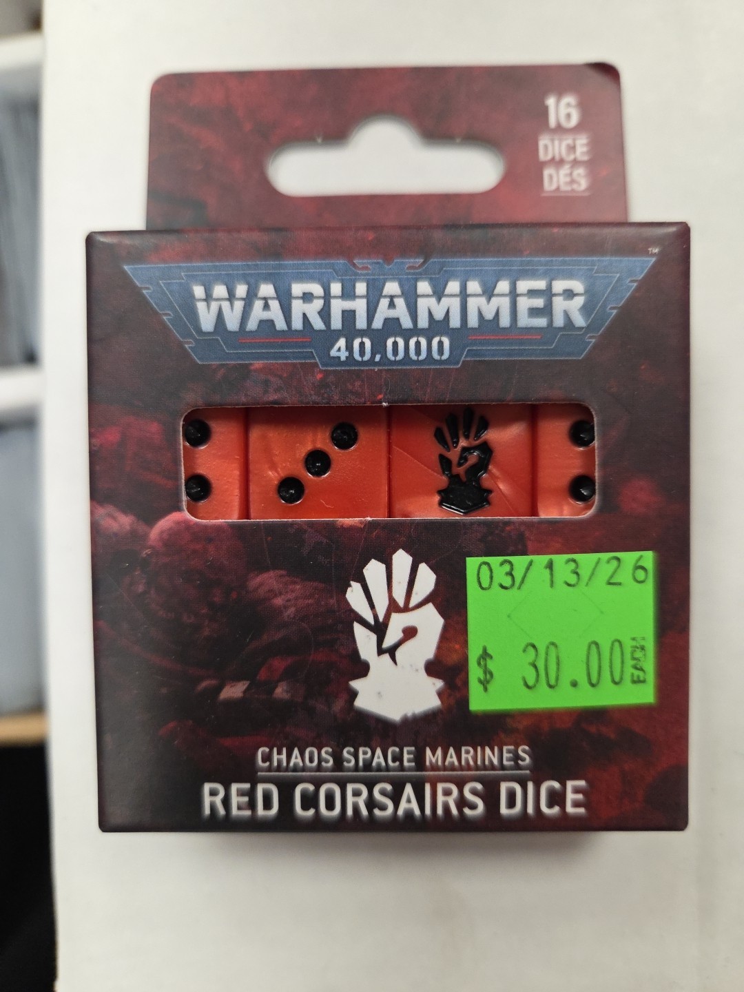 Warhammer 40K Chaos Space Marines: Red Corsairs Dice NIB!