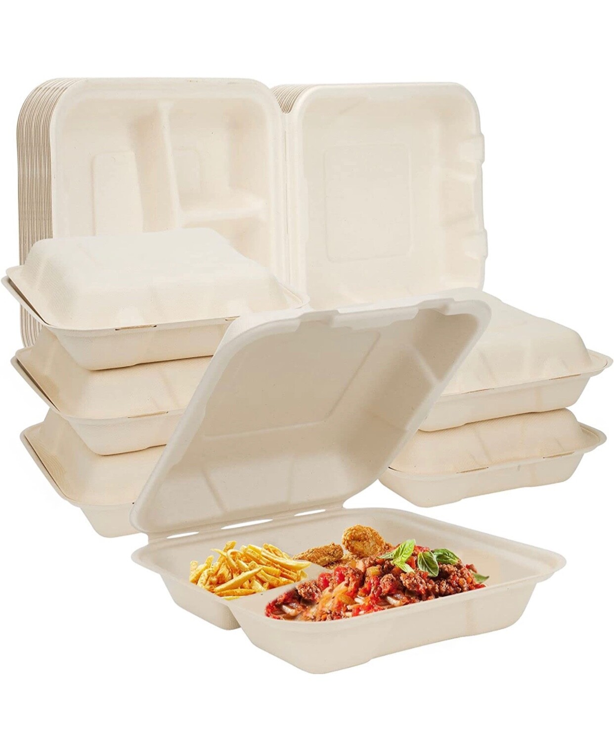  8X8 3comp biodegradable 1 case included 200ct great deal