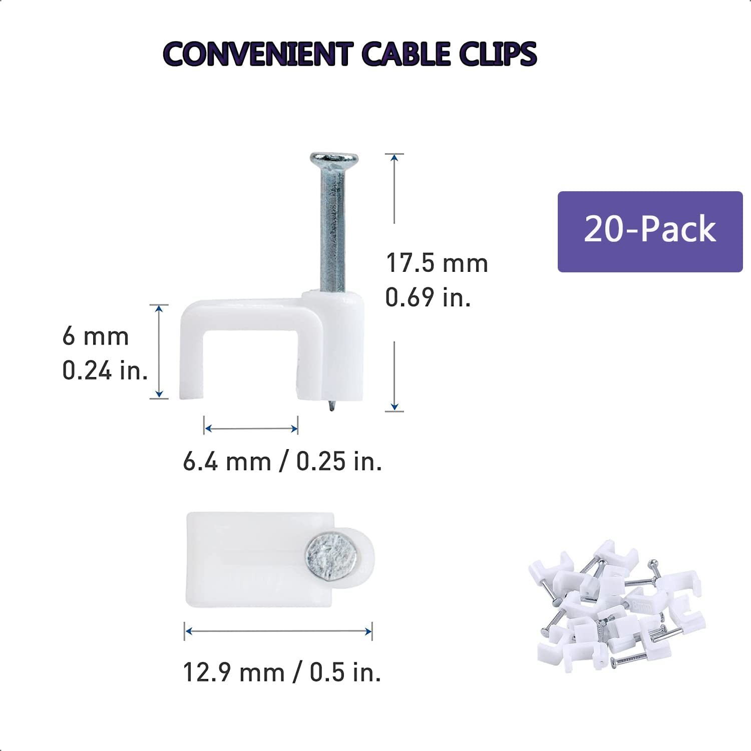Cat 6 Ethernet Cable 50 ft White - Flat Internet Network LAN Patch Cords – So...