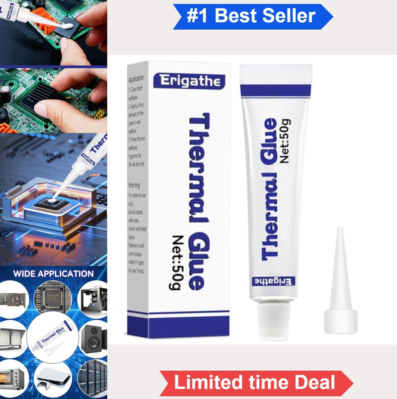Thermal Conductive Glue 50g Paste Silicone Heatsink Compound for LED GPU MOSFET